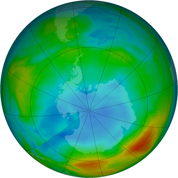 Antarctic ozone map for 18 July 1988